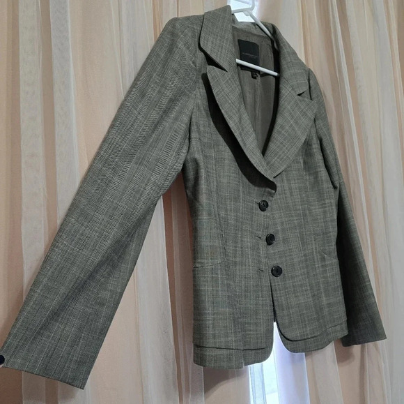 Classiques Entier Atelier Rounded Hem Blazer, Taupe & Beige Plaid, Sz 12, EUC! - Picture 2 of 11